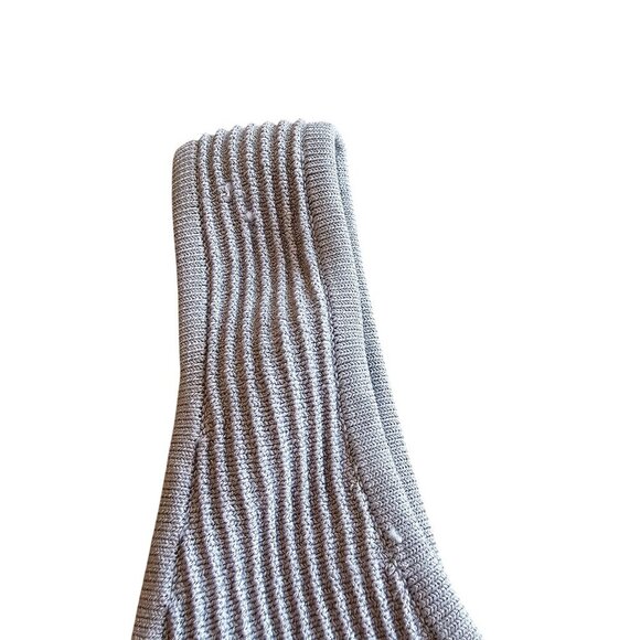 Babaton Grey One Shoulder Ribbed Sculpt Knit Cropped Top Sz L - Picture 9 of 9